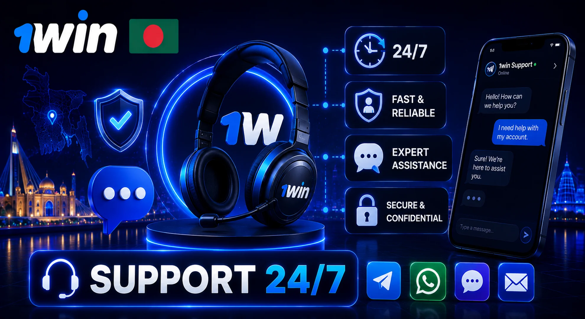 1win customer support in bangladesh