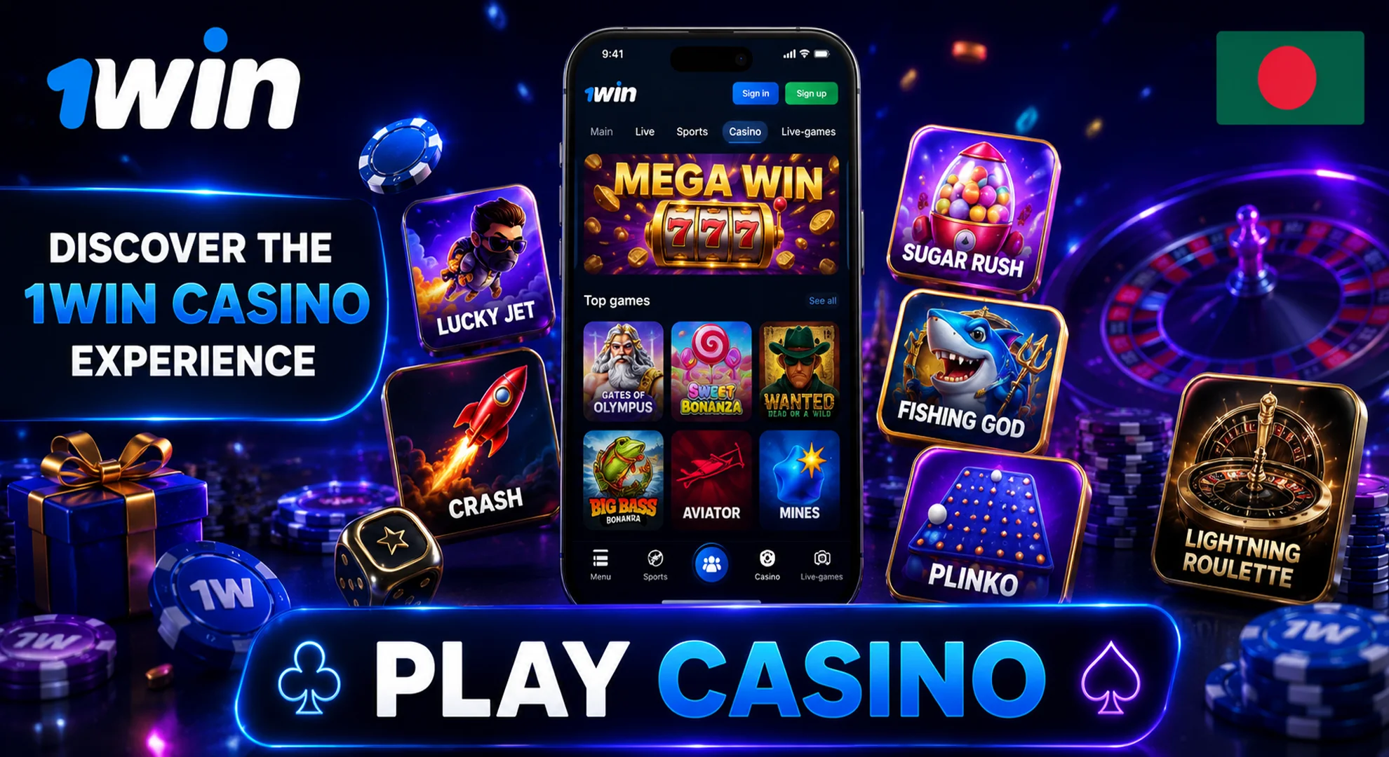 play casino games at 1win